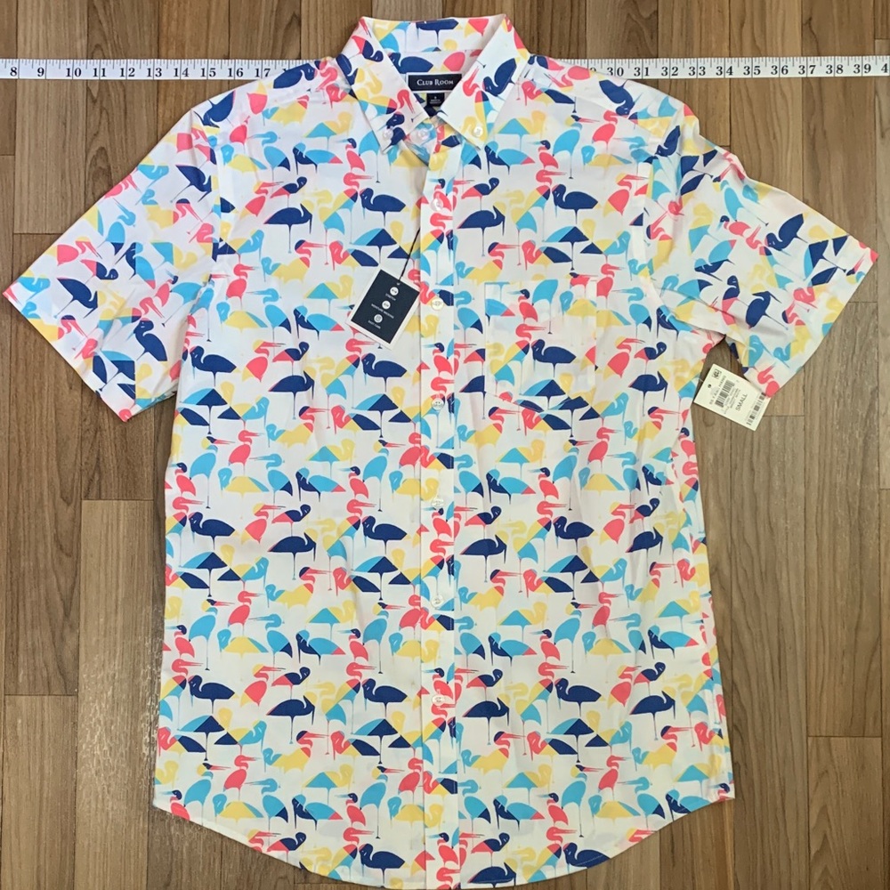 Club Room Multicolor Flamingo Print Men's Shirt